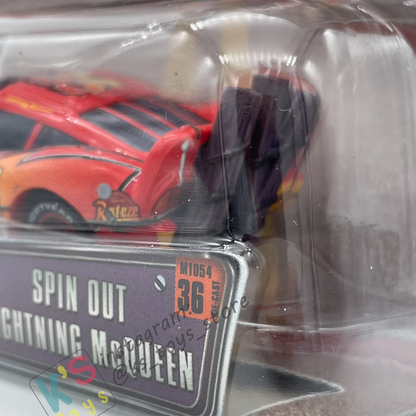 DISNEY PIXAR CARS BY MATTEL - SPIN OUT LIGHTNING MCQUEEN - THE WORLD OF CARS SERIES - BNIP