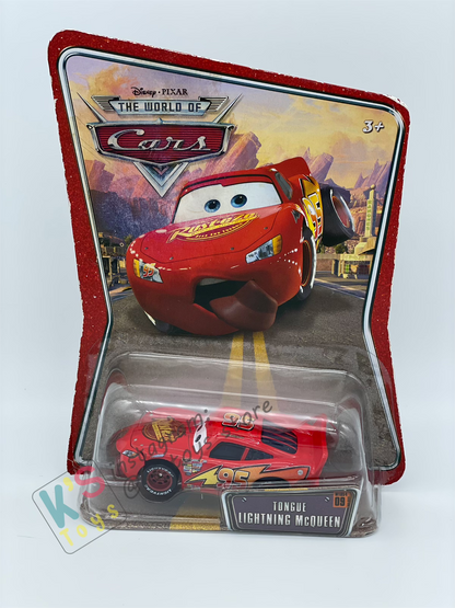 DISNEY PIXAR CARS BY MATTEL - TONGUE LIGHTNING MCQUEEN - THE WORLD OF CARS SERIES - BNIP