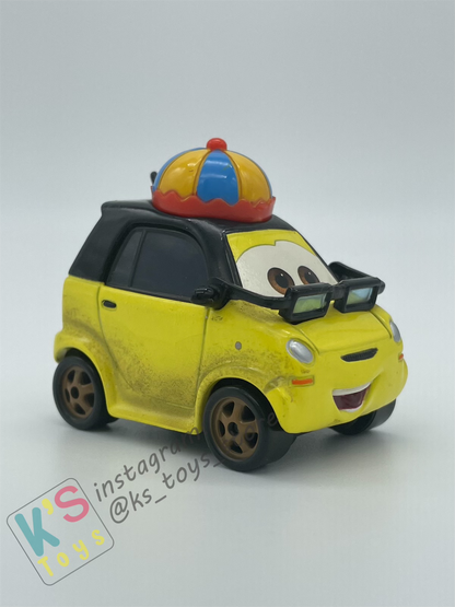 PRE-OWNED / LOOSE DISNEY PIXAR CARS - "HIROAKI" - CARS 2 SUPER CHASE SERIES - GOOD CONDITION WITH TINY MARKED