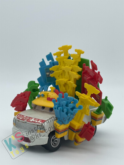 PRE-OWNED / LOOSE DISNEY PIXAR CARS - "BRIAN MOTOR SPARK - SOUVENIRS GUY" - CARS 1 SERIES, MEGA SIZE - PLAYED CONDITION