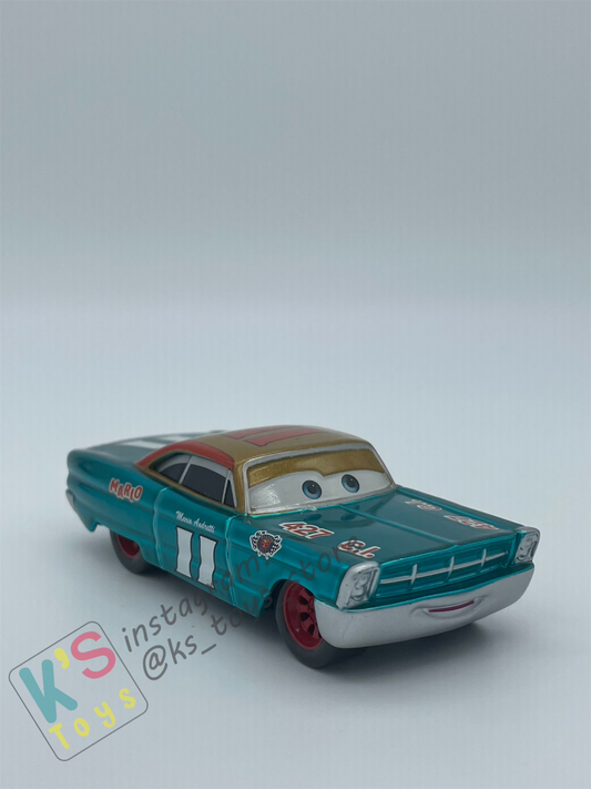 PRE-OWNED / LOOSE DISNEY PIXAR CARS - "METALLIC MARIO ANDRETTI" - SCAVENGER HUNT SERIES - MINT CONDITION