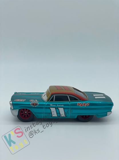 PRE-OWNED / LOOSE DISNEY PIXAR CARS - "METALLIC MARIO ANDRETTI" - SCAVENGER HUNT SERIES - MINT CONDITION