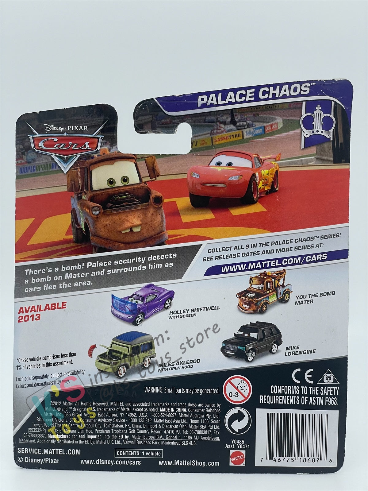 DISNEY PIXAR CARS BY MATTEL - "MILES AXELROD WITH OPEN HOOD" PALACE CHAOS SERIES - BNIP
