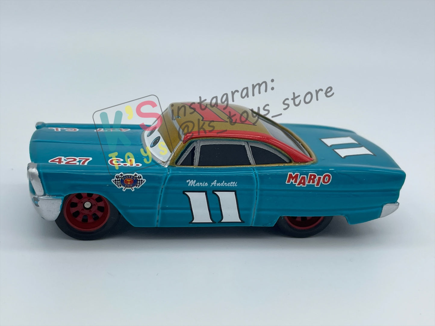 PRE-OWNED / LOOSE DISNEY PIXAR CARS BY MATTEL - "MARIO ANDRETTI RED RIMS" - CARS SERIES - PLAYED WITH GOOD CONDITION - READ DESCRIPTION!!!!!!!!!!!