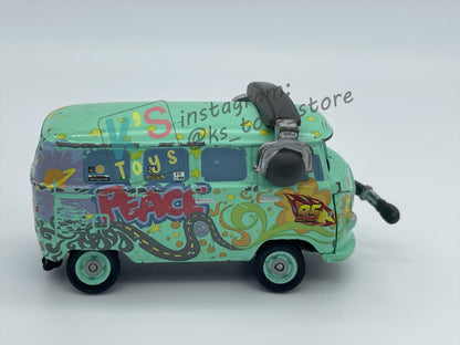PRE-OWNED / LOOSE DISNEY PIXAR CARS BY MATTEL - "RACE TEAM FILLMORE WITH HEADSET" - PLAYED WITH CONDITION - READ DESCRIPTION!!!!!!!!!!!