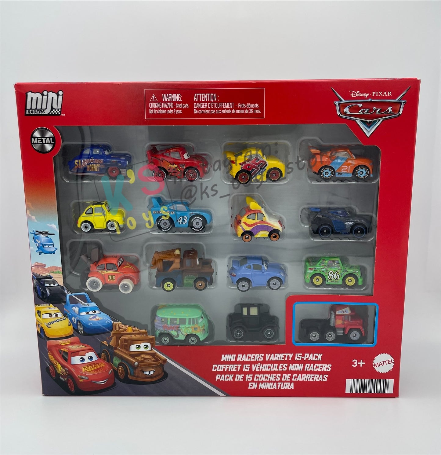 MINI RACERS DISNEY PIXAR CARSBY MATTEL, 15-PACK JOCKO FLOCKO MACK - RE-RELEASED 2025 - BNIP