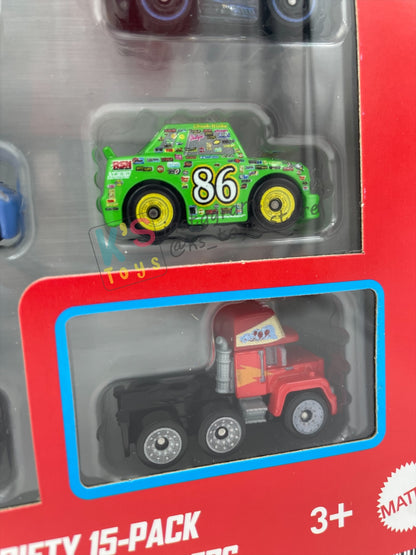 MINI RACERS DISNEY PIXAR CARSBY MATTEL, 15-PACK JOCKO FLOCKO MACK - RE-RELEASED 2025 - BNIP