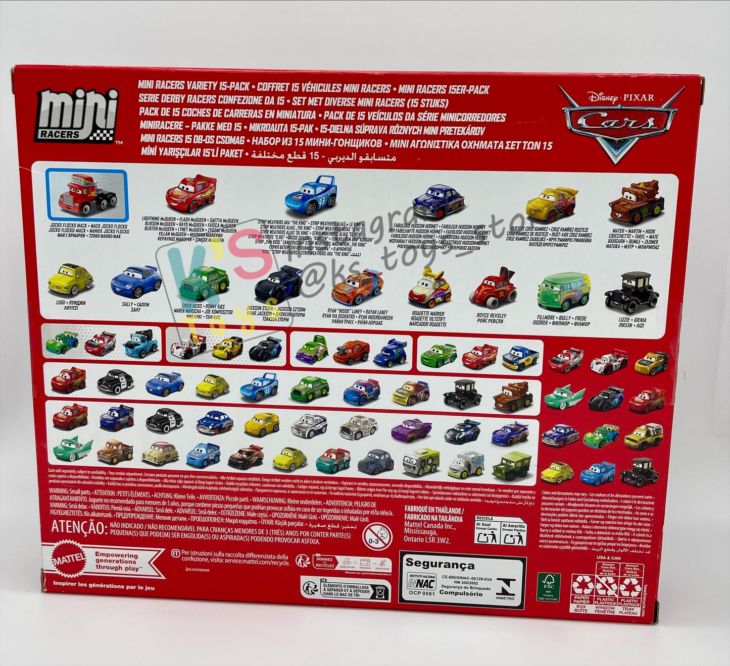 MINI RACERS DISNEY PIXAR CARSBY MATTEL, 15-PACK JOCKO FLOCKO MACK - RE-RELEASED 2025 - BNIP