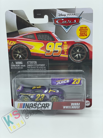 COMPLETE SET OF 6 CARS, 2024 NASCAR SERIES Disney Pixar Cars by MATTEL, LIGHTNING MCQUEEN, BUBBA WHEELHOUSE, RYAN "INSIDE" LANEY, GO GO LOGANO, WILLIAM BYREV, AND CARSTIN "ACE" DILLON - NASCAR SERIES - BNIP