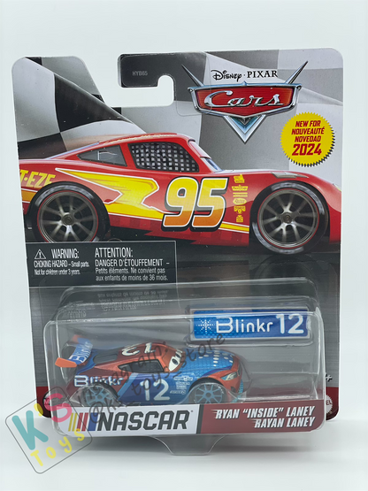 COMPLETE SET OF 6 CARS, 2024 NASCAR SERIES Disney Pixar Cars by MATTEL, LIGHTNING MCQUEEN, BUBBA WHEELHOUSE, RYAN "INSIDE" LANEY, GO GO LOGANO, WILLIAM BYREV, AND CARSTIN "ACE" DILLON - NASCAR SERIES - BNIP