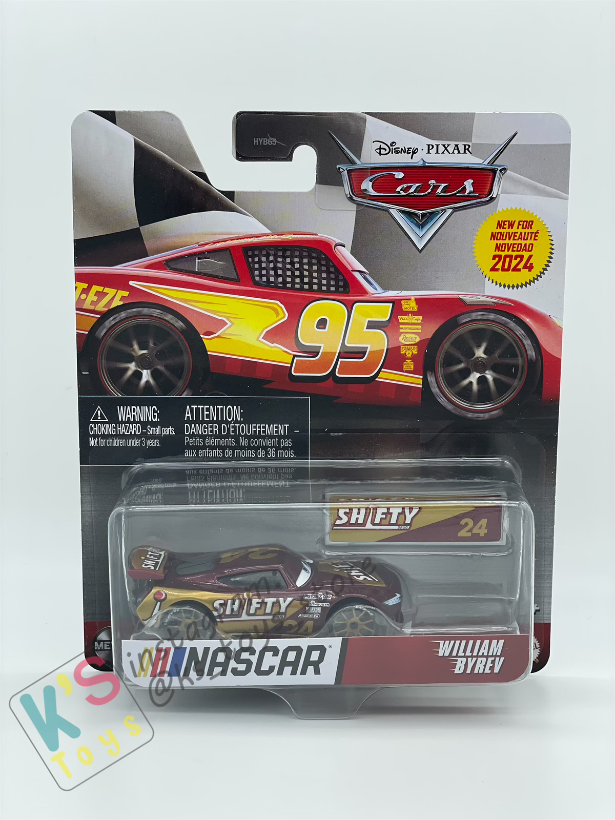 COMPLETE SET OF 6 CARS, 2024 NASCAR SERIES Disney Pixar Cars by MATTEL, LIGHTNING MCQUEEN, BUBBA WHEELHOUSE, RYAN "INSIDE" LANEY, GO GO LOGANO, WILLIAM BYREV, AND CARSTIN "ACE" DILLON - NASCAR SERIES - BNIP