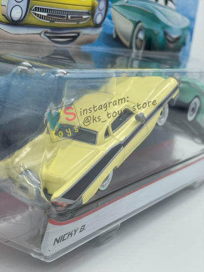 Disney Pixar Cars 1:55 by Mattel, 2-Pack Nicky B and Flo - Radiator Springs - BNIP