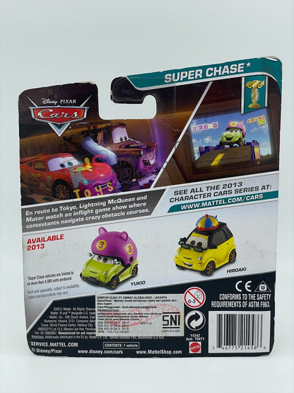 DISNEY PIXAR CARS BY MATTEL 1:55, BUNDLE OF 3 DISNEY CARS - YUKIO, HIROAKI AND TAKESHI - SUPER CHASE SERIES - BNIP