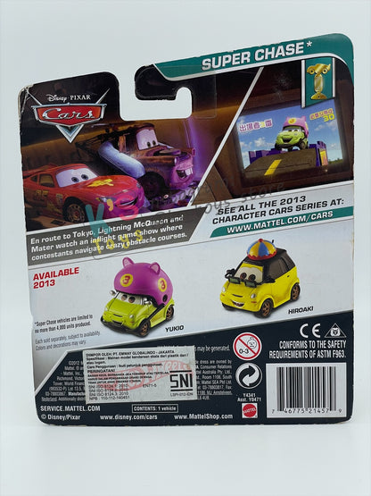 DISNEY PIXAR CARS BY MATTEL 1:55, BUNDLE OF 3 DISNEY CARS - YUKIO, HIROAKI AND TAKESHI - SUPER CHASE SERIES - BNIP