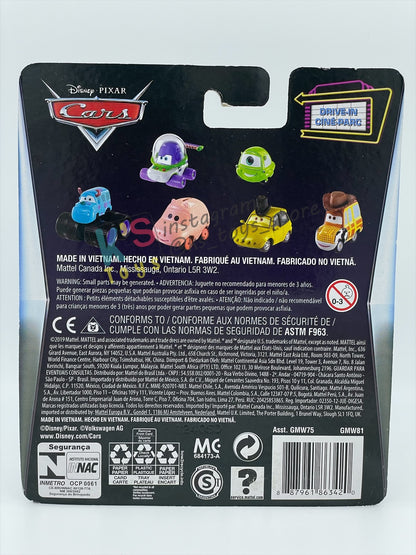 Complete Set of DRIVE-IN Series Disney Pixar Cars by Mattel 1:55 - WOODY, BUZZ, SULLEY, MIKE, FLIK, P.T. PLEA AND HAMM - BNIP