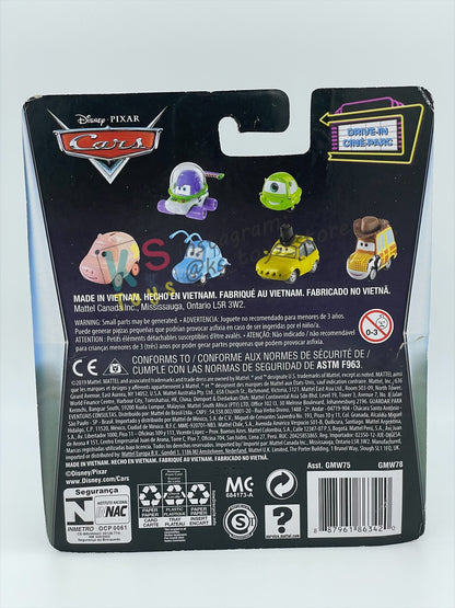 Complete Set of DRIVE-IN Series Disney Pixar Cars by Mattel 1:55 - WOODY, BUZZ, SULLEY, MIKE, FLIK, P.T. PLEA AND HAMM - BNIP