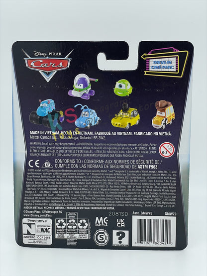 Complete Set of DRIVE-IN Series Disney Pixar Cars by Mattel 1:55 - WOODY, BUZZ, SULLEY, MIKE, FLIK, P.T. PLEA AND HAMM - BNIP
