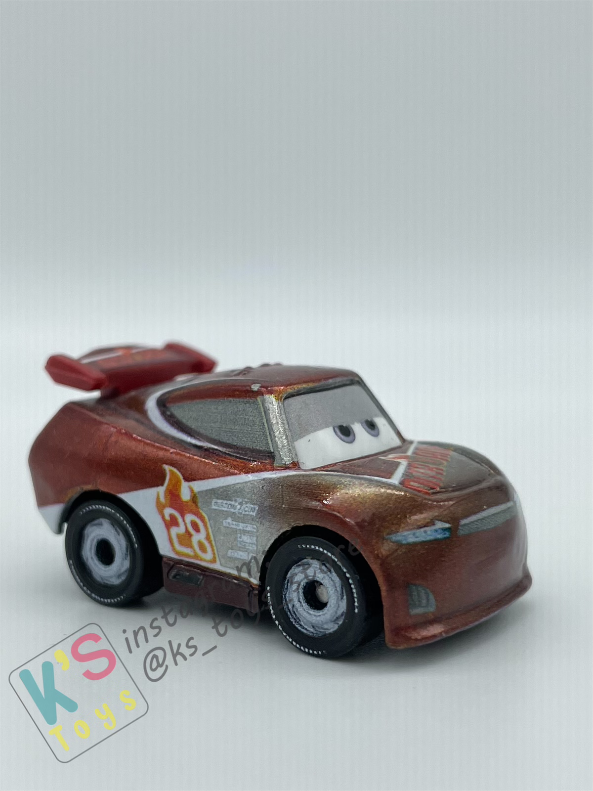 Loose Mini Racers Pixar Disney Cars, Silver Tim Treadless - Displayed Condition