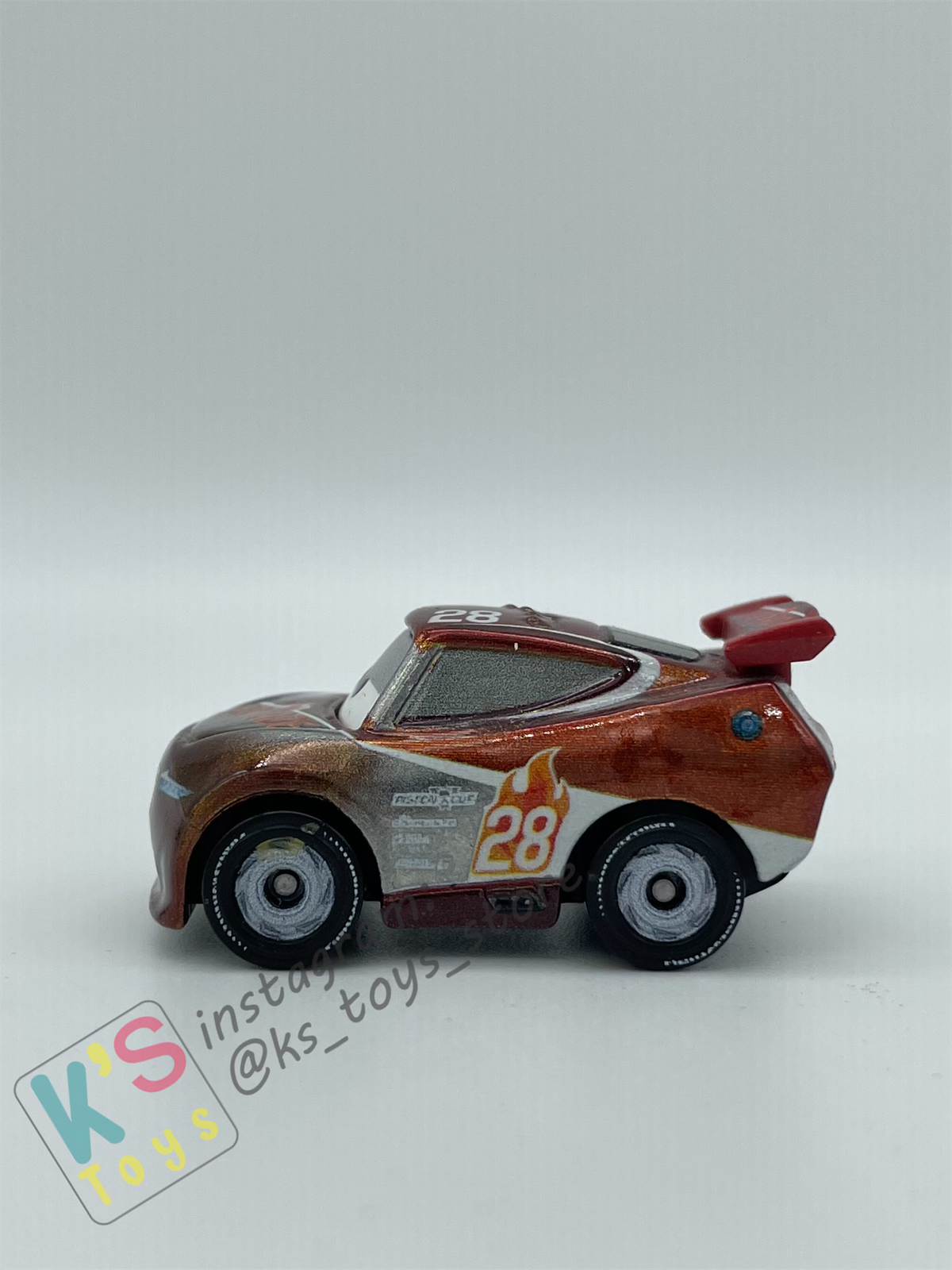 Loose Mini Racers Pixar Disney Cars, Silver Tim Treadless - Displayed Condition