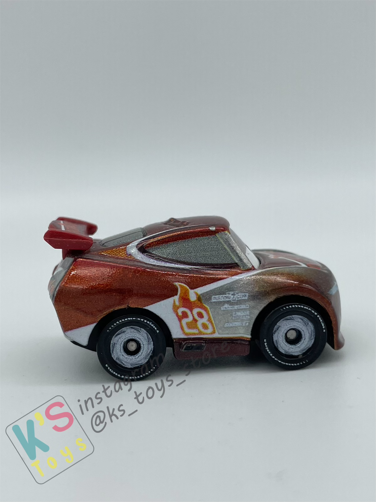 Loose Mini Racers Pixar Disney Cars, Silver Tim Treadless - Displayed Condition