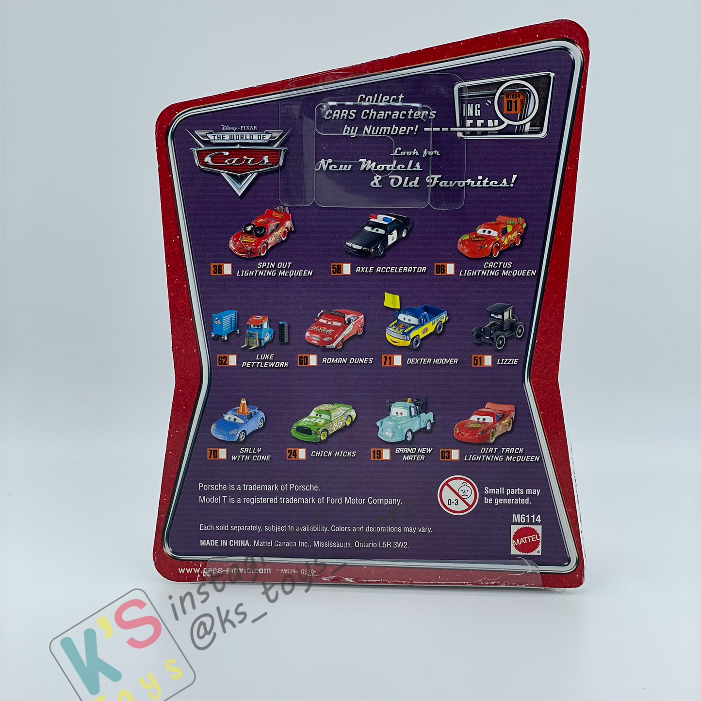 DISNEY PIXAR CARS BY MATTEL - SPIN OUT LIGHTNING MCQUEEN - THE WORLD OF CARS SERIES - BNIP